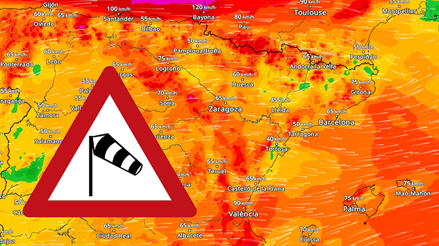 Gran parte de España está bajo un fuerte temporal de viento por la borrasca Nils, con rachas muy intensas en muchas zonas, especialmente en el litoral, prelitoral y áreas elevadas.&nbsp;