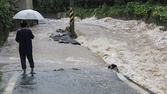 © dpa Wirbelsturm trifft Südkorea