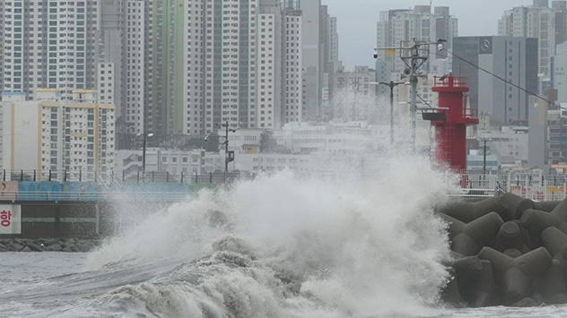 © dpa Wirbelsturm trifft Südkorea