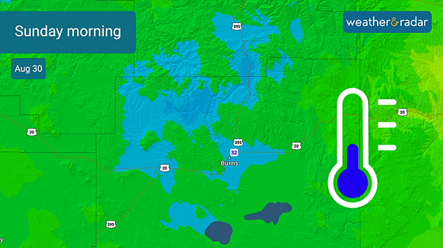 Sunday morning lows in eastern Oregon could hit the freezing mark.