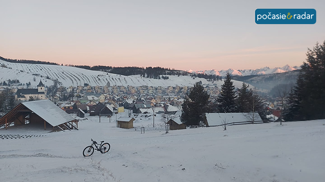 Zasnežená krajina v Liptovskej Tepličke.