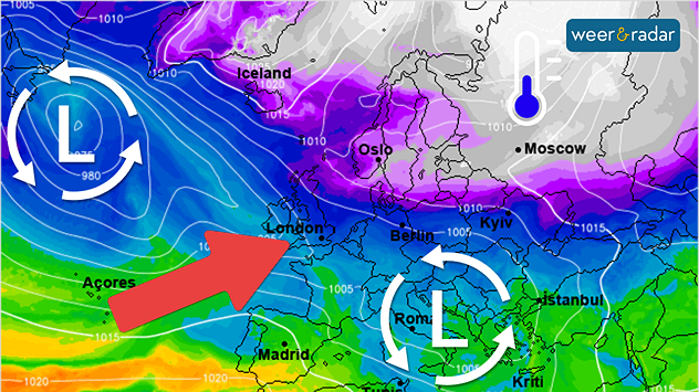 Eind van de week bouwt zich een enorm koudebastion op boven Noordwest-Rusland. Of  een deel van deze kou ook ons land kan bereiken blijft echter zeer de vraag.
