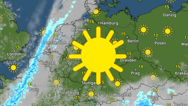 WetterRadar zeigt für Freitagnachmittag Sonne pur