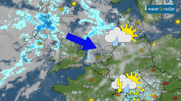 De WeerRadar toont een ander weertype vanaf dit weekend.