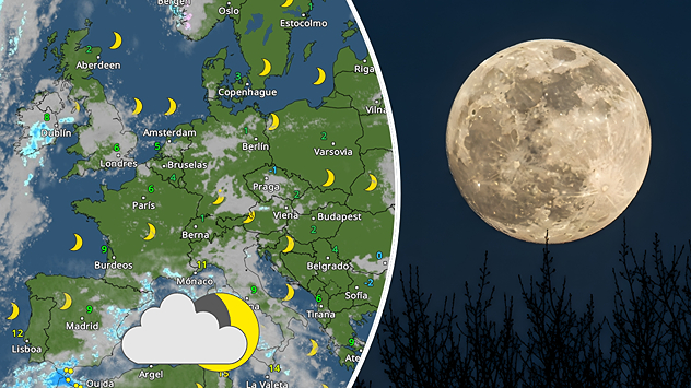 Esta noche la luna vuelve a brillar. Gracias a las altas presiones se podrá ver en la mayoría de regiones de Europa. Lamentablemente, en España no será así.