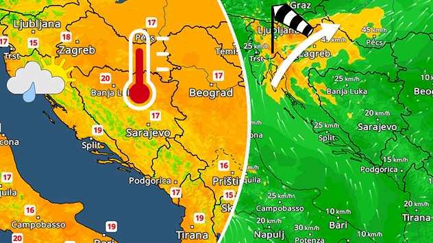Toplije, vjetar negdje u jačanju. Magla?