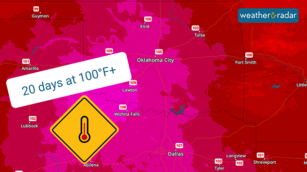 Dallas-Fort Worth has had 20 days of temperatures reaching at least 100°F this summer, with more expected.