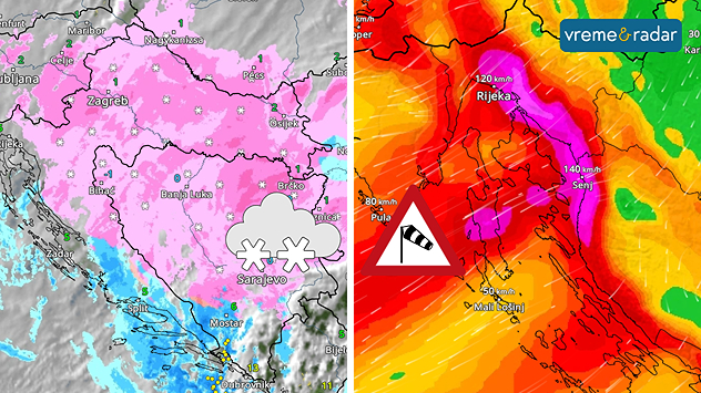 Orkanska bura i snežne padavine