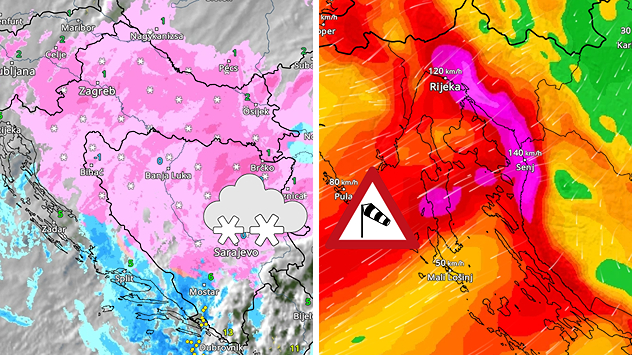 Orkanska bura i snežne padavine