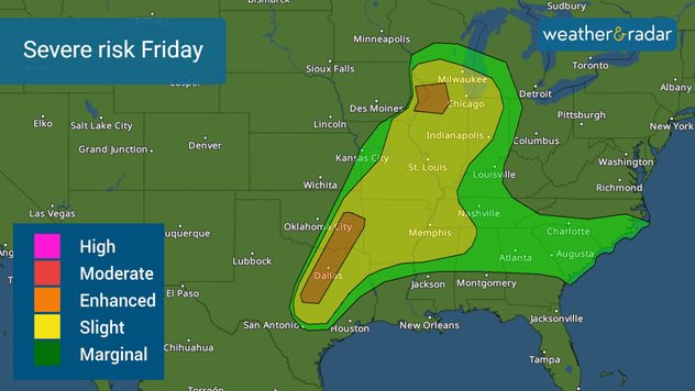 Friday's severe risk