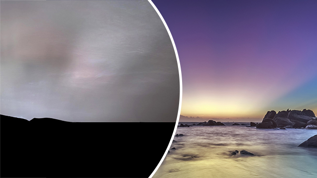 Dämmerungsstrahlen am Marshimmel