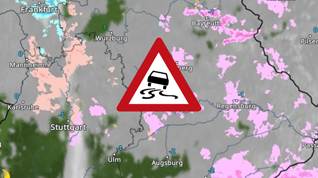 WetterRadar mit Eisregen und Schnee