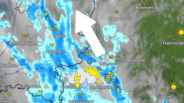 Durch Nordrhein-Westfalen ziehen einige Gewitter.