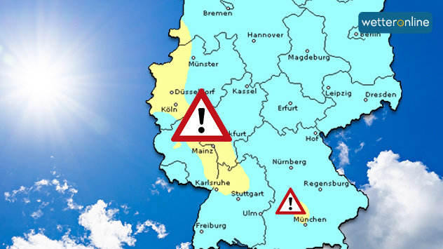 Ozonbelastung am Mittwochnachmittag