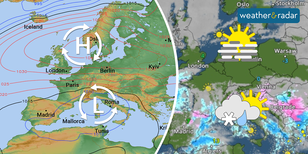 High-over-low: Blocking weather pattern at Christmas with two distinct ...