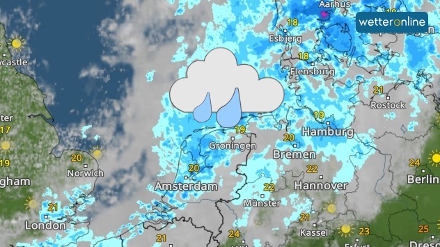 WetterRadar zeigt für Freitag viel Regen