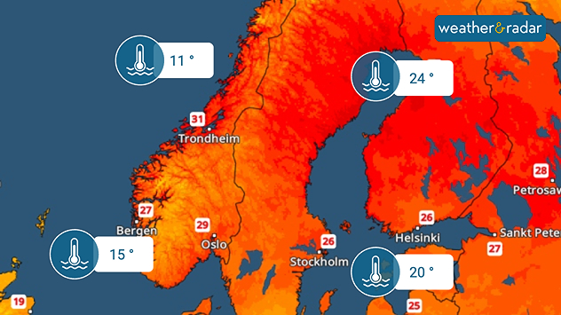 The water temperatures in Northern Europe are exceptionally high.