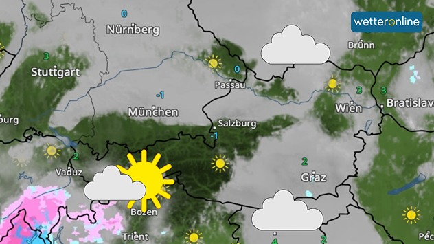 Wetterkarte Österreich: Viel Nebel und Hochnebel im Flachland, in den Alpen mehr Sonne