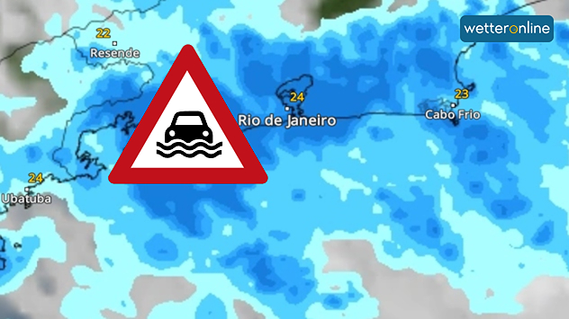 WetterRadar zeigt starke Regenfälle im Großraum Rio de Janeiro