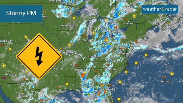 Stormy afternoon across the East.