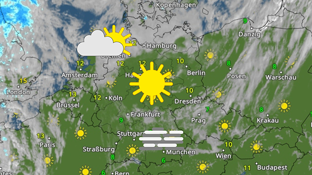 Das WetterRadar für Mittwoch.