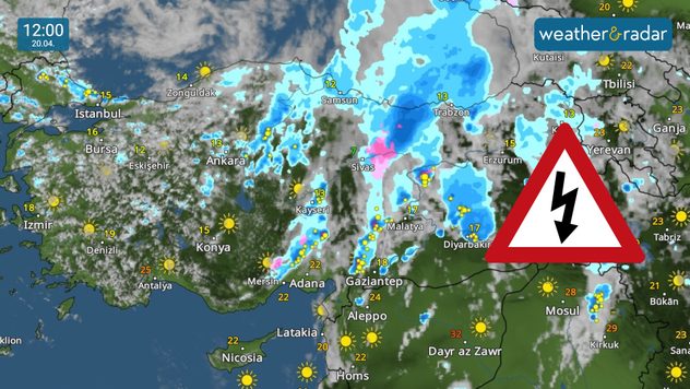 Thunderstorms on WeatherRadar