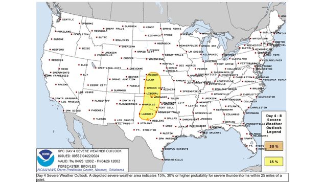 Thursday's severe weather forecast.