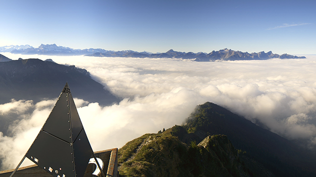 Webcam vom Rochers de Naye über dem Nebelmeer
