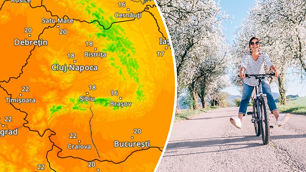 Vremea se încălzește, maximele ajungând până la 22 de grade în vest.