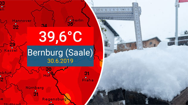 Von 40 Grad bis Schnee im Juni