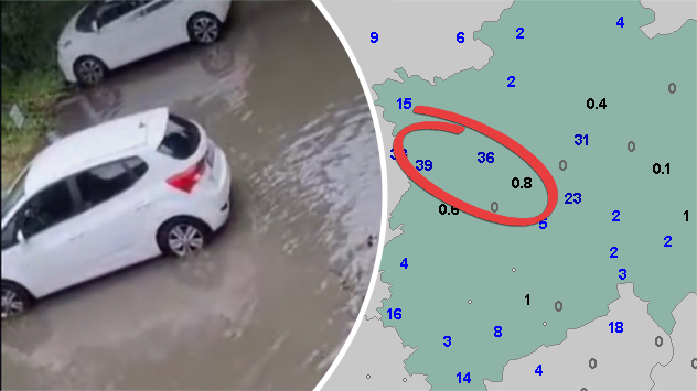 Überschwemmungen in Bergisch Gladbach und Regenmengen NRW