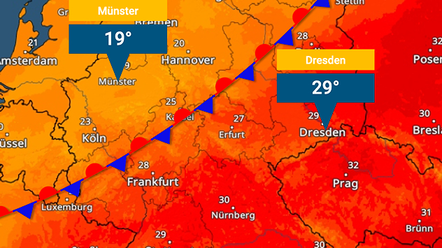 Luftmassengrenze von RLP bis zur Ostsee