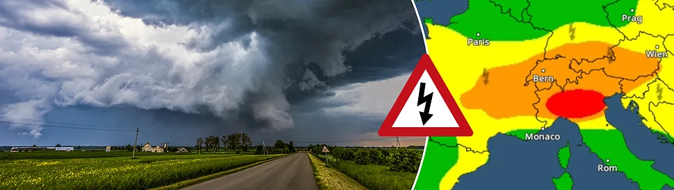 In weiten Teilen Europas drohen heute massive Unwetter.