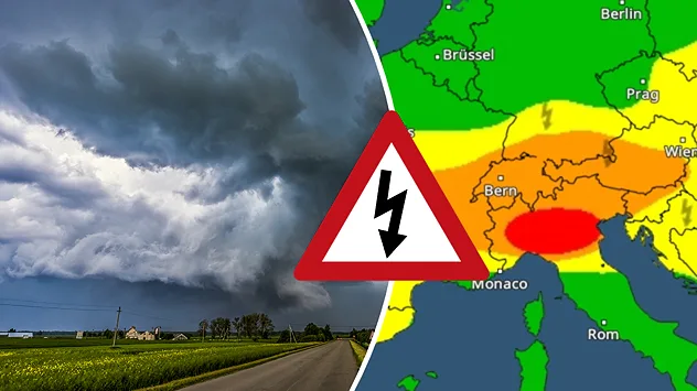 In weiten Teilen Europas drohen heute massive Unwetter.