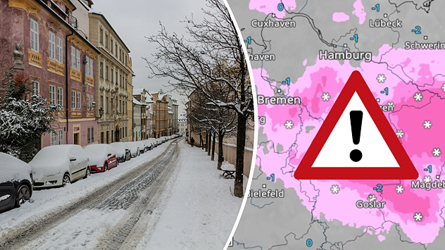 In der Nacht zum Montag bringt ein Schneetief regional ergiebige Schneefälle.