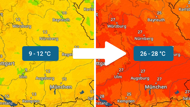 Große Temperaturunterschiede zwischen morgens und abends.