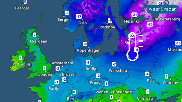 IJzige kou stroomt uit over Oost-Europa.