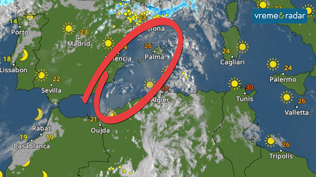 Prašina iz Sahare nad Mediteranom