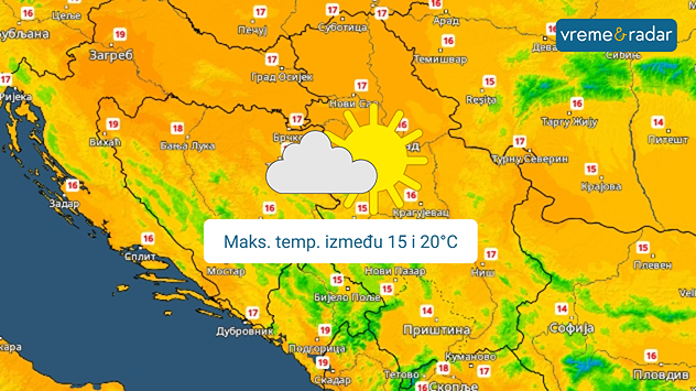 Suvo i toplije u sredu