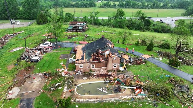 Tornado damage in Columbia, Tenn.