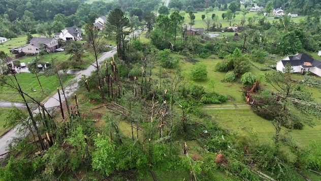 Tornado damage in Columbia, Tenn.