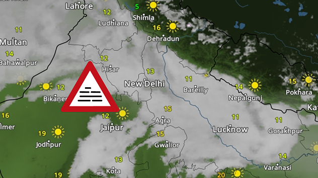 Dense fog like conditions over Delhi, Punjab, Haryana and UttarPradesh