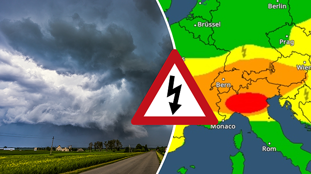 In weiten Teilen Europas drohen heute massive Unwetter.