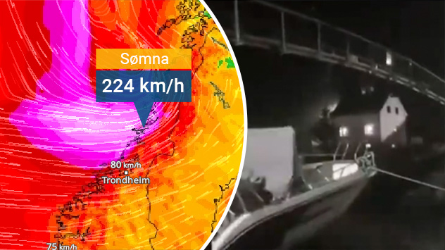 Ein gewaltiger Orkan ist über Norwegen hinweggezogen. 