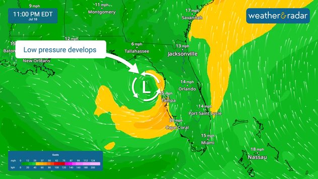 Low pressure is expected to develop over the weekend.