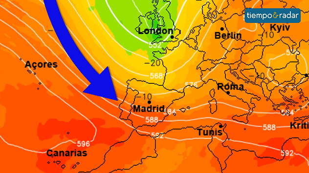 El aire frío en altura traerá lluvias, descenso de temperaturas e inestabilidad a España hasta la primera semana de septiembre. Llegan dos vaguadas en poco tiempo