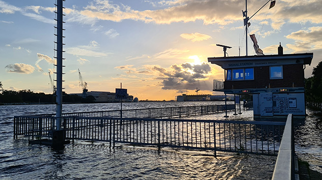 Kräftiger Wind führt allerdings am 8. August zu einem leichten Abendhochwasser in Bremen.