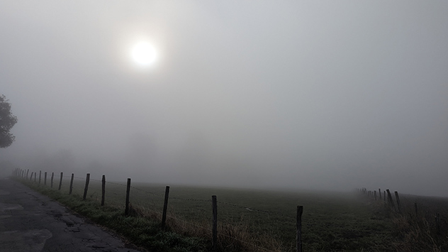 In Lüdenscheid beginnt der Tag mit dichtem Nebel. Dabei kommen schon die ersten Herbstgefühle auf.