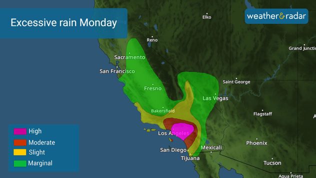 Heavy rain hitting southern California