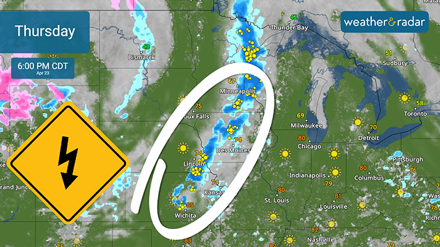 Severe storms are expected during the afternoon rush hour from the centreal Plains to the Midwest.